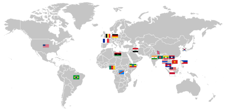 Pic 1: Map of participations to the 2nd One Health Biorisk Management case-based learning